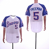 Braves 5 Freddie Freeman White Throwback Jersey Sguo,baseball caps,new era cap wholesale,wholesale hats